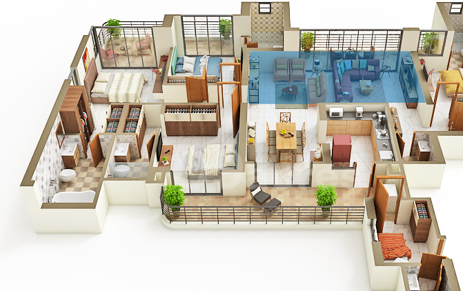 4BHK Floor Layout plan of CRC Maesta, Sector 1, Greater Noida West